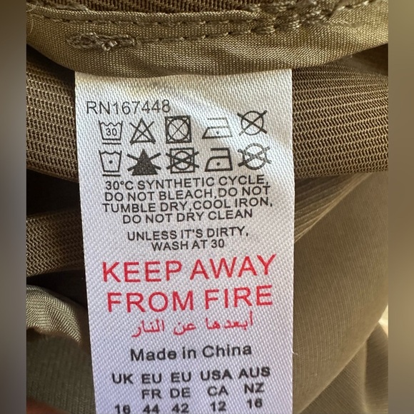 Karen Millen Twill Tie Waist Woven Straight Leg Army Green Pants - Size 12 - Picture 8 of 9